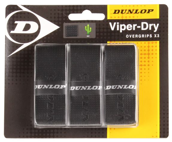 Vrchná omotávka - overgrip Dunlop Viperdry (3ks - čierny)