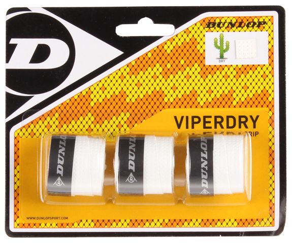 Vrchná omotávka - overgrip DUNLOP Viperdry (3ks - biely)
